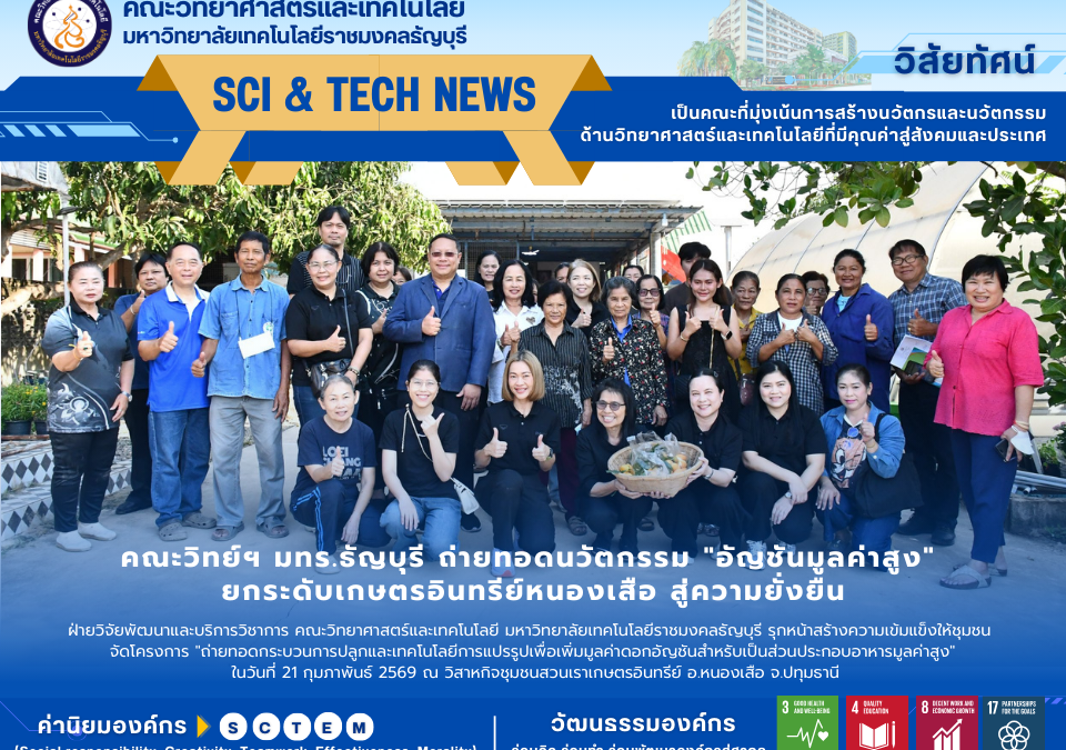 คณะวิทย์ฯ มทร.ธัญบุรี ถ่ายทอดนวัตกรรม "อัญชันมูลค่าสูง" ยกระดับเกษตรอินทรีย์หนองเสือ สู่ความยั่งยืน