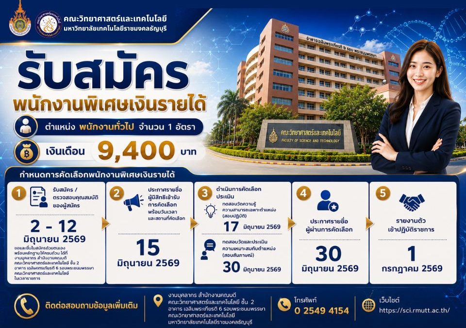 รับสมัครพนักงานพิเศษเงินรายได้