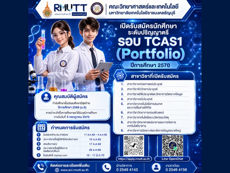 รับสมัครนักศึกษา ระดับปริญญาตรี รอบ TCAS1